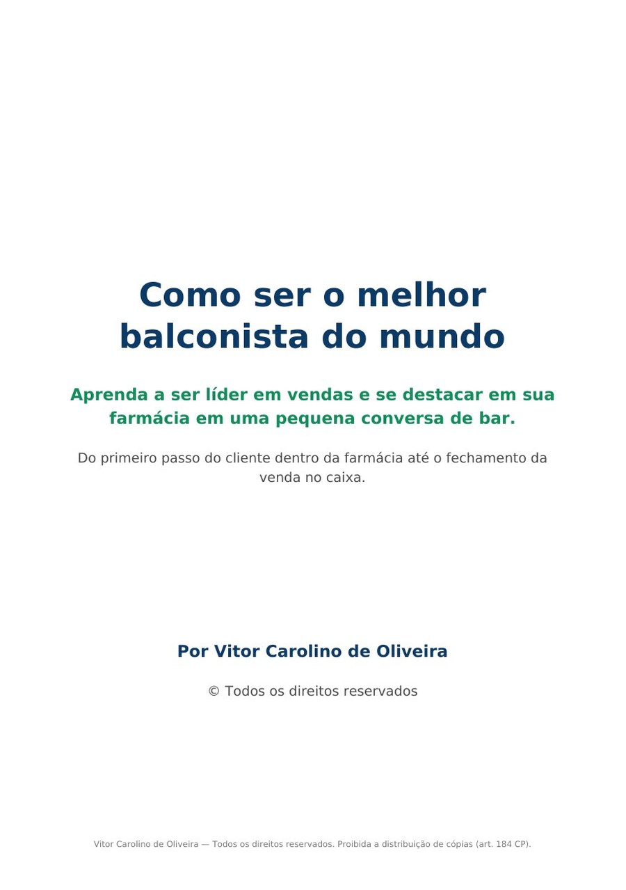 Página 2 da prévia do eBook O Melhor Balconista
