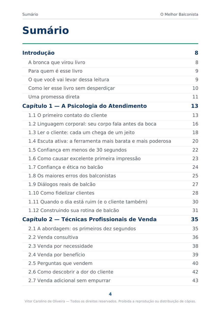 Página 4 da prévia do eBook O Melhor Balconista