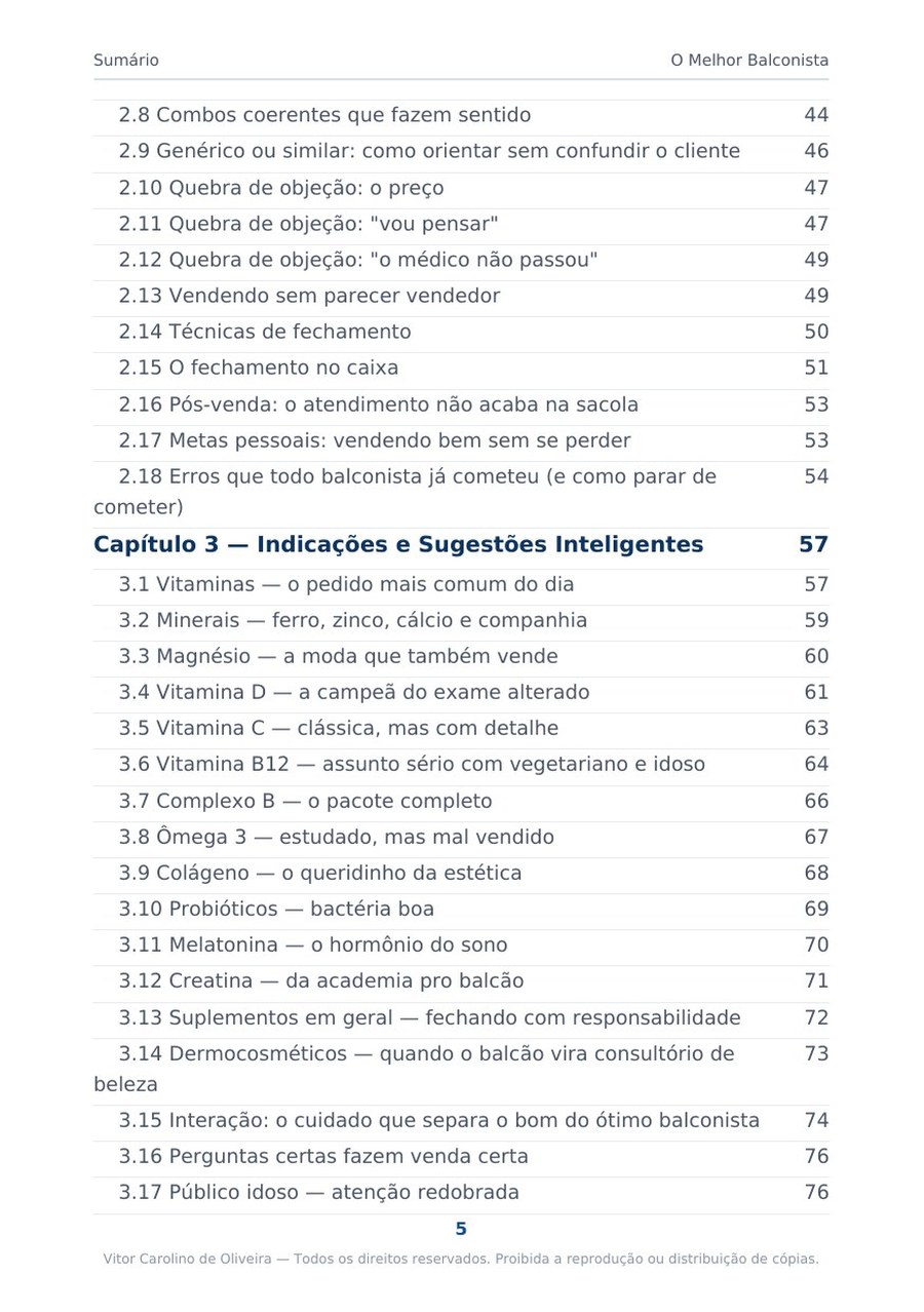 Página 5 da prévia do eBook O Melhor Balconista
