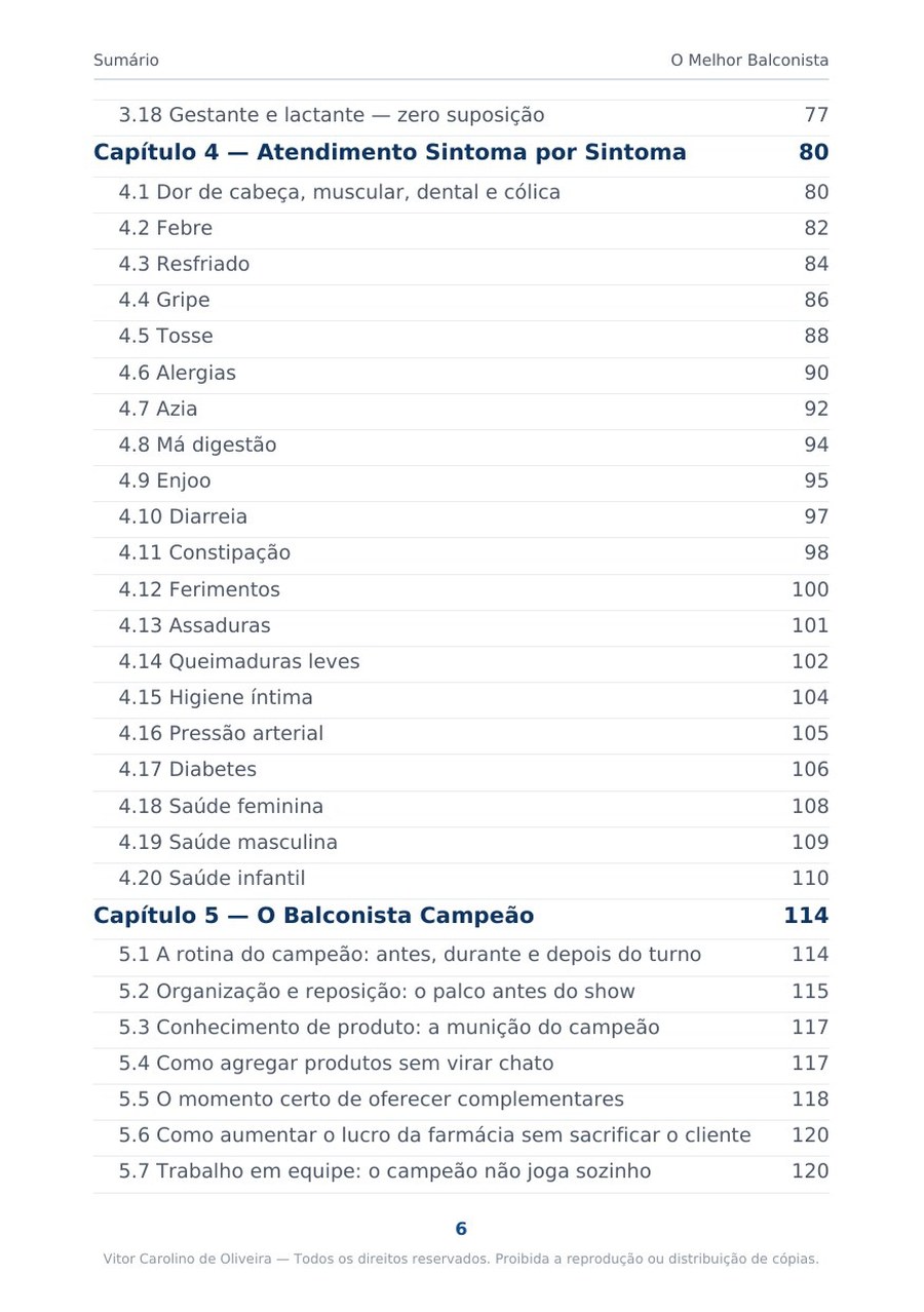 Página 6 da prévia do eBook O Melhor Balconista