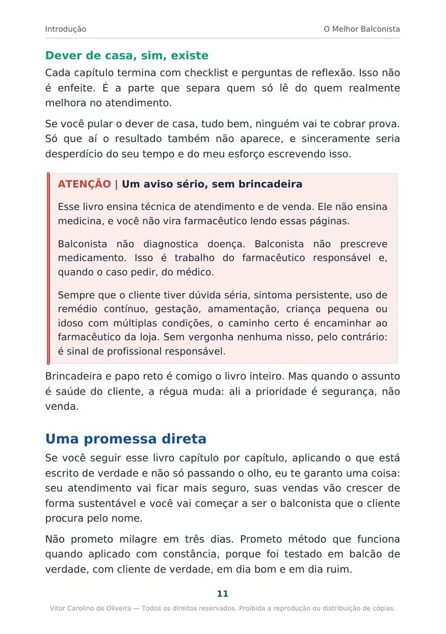 Página 11 da prévia do eBook O Melhor Balconista